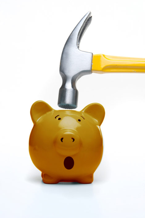 worried piggy bank